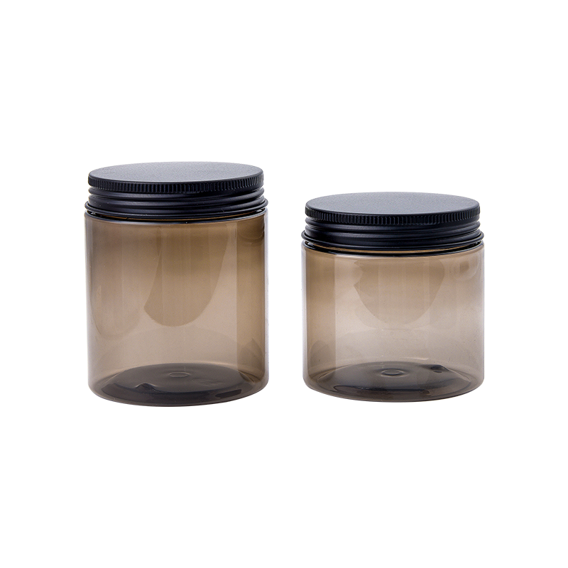 100ml 150ml 200ml 250ml 300ml amber black pet cosmetic cream jar with black lid