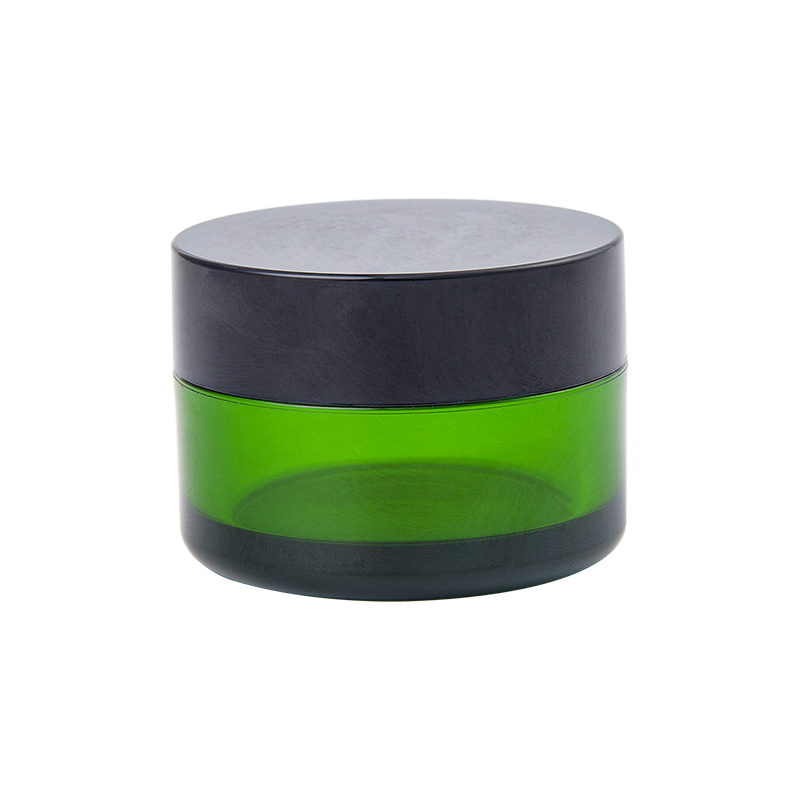 15g Green color bottle jar with black cap