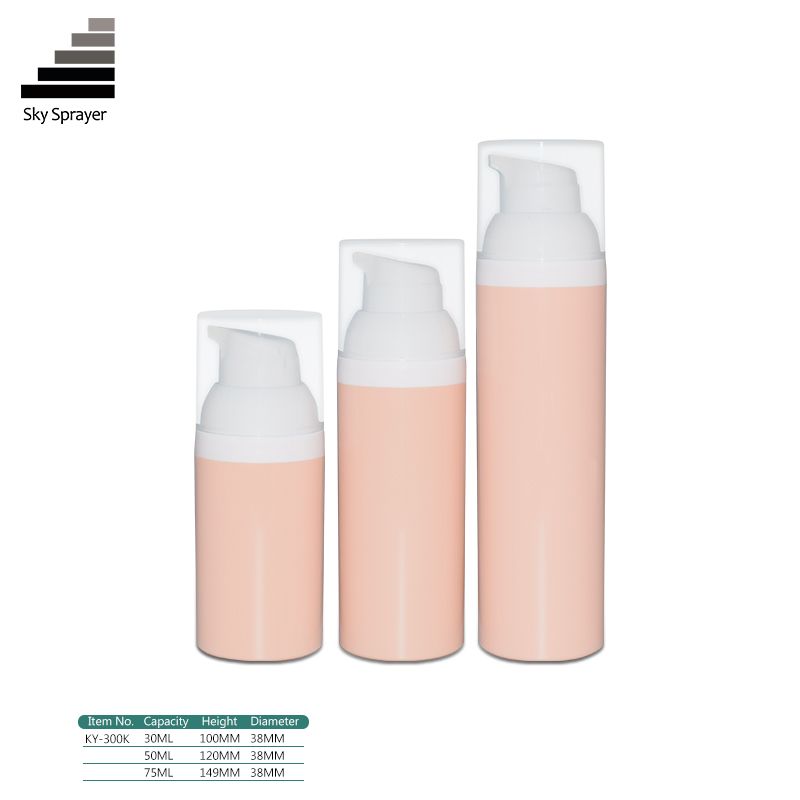 30ml 50ml 75ml Cylindrical  PP Plastic Airless Pump Bottle 