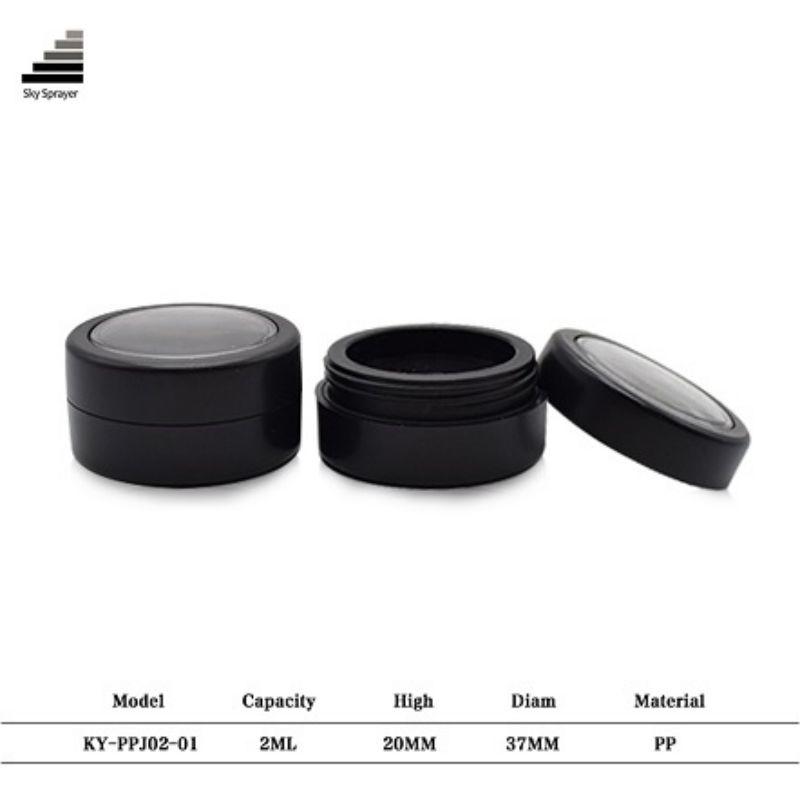2ML Black Sample Cream PP Cosmetic Jar