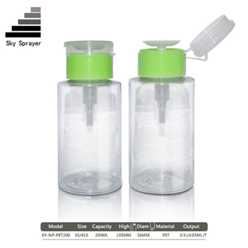 200ml Cosmetic Plastic Nail Polish Remover Pump Dispenser Bottle