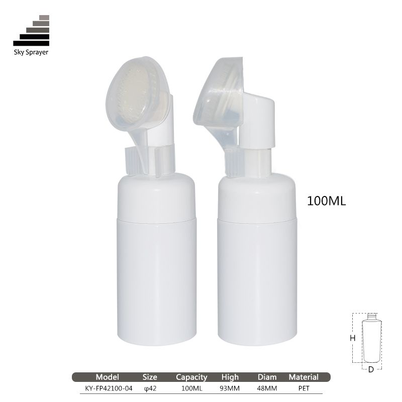 Cosmetic wholesale bottle brush foam facial clean bottle 