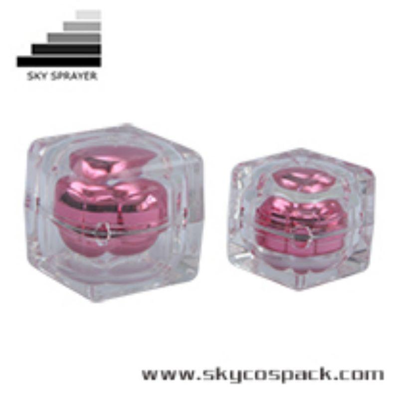 New Acrylic  Square Shape Airless Cosmetic Pump Bottle