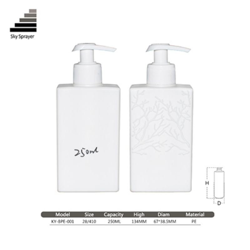  Bottle with lotion pump Co250ml PE plastic shampoo cosmeticnditioner Bottle Shower Container