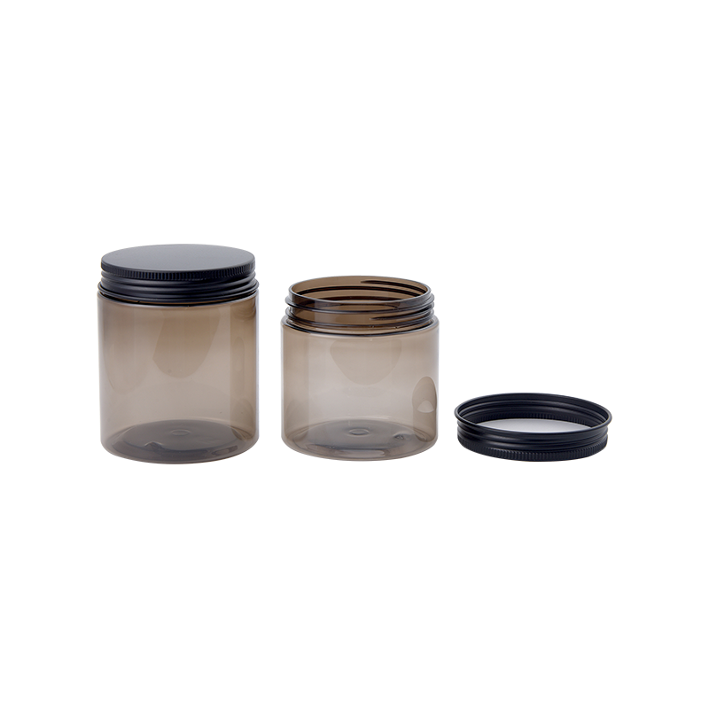 100ml 150ml 200ml 250ml 300ml amber black pet cosmetic cream jar with black lid