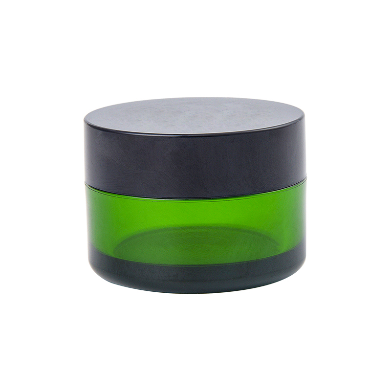 15g Green color bottle jar with black cap