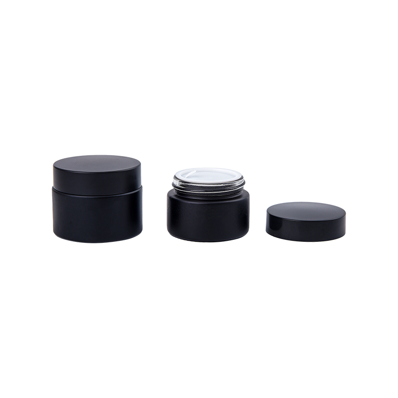 30g Black jar with glass material