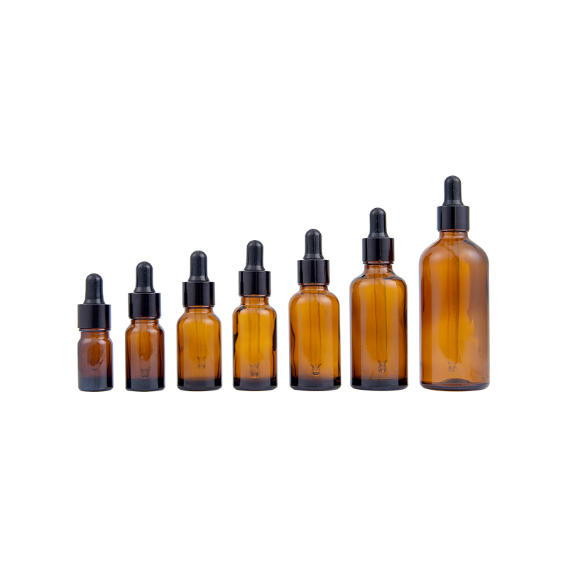 100ml Frosted amber serum round glass dropper essential oil bottle with dropper pipette