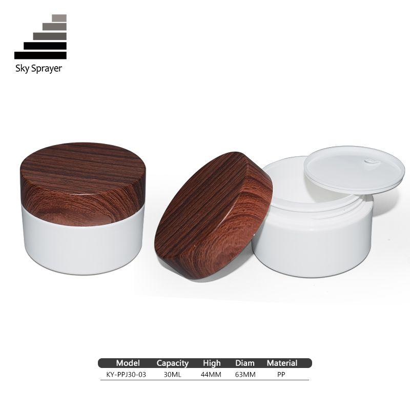 30ML PP Plastic Cosmetic Bamboo Cream Jar