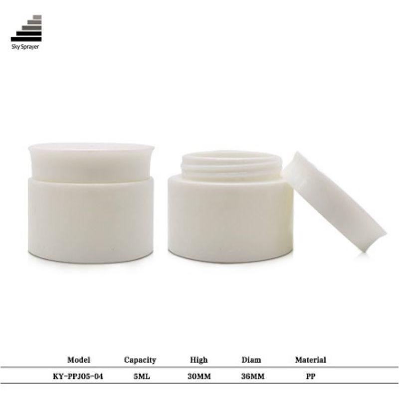 5ML White Plastic PP Cosmetic Container Jar