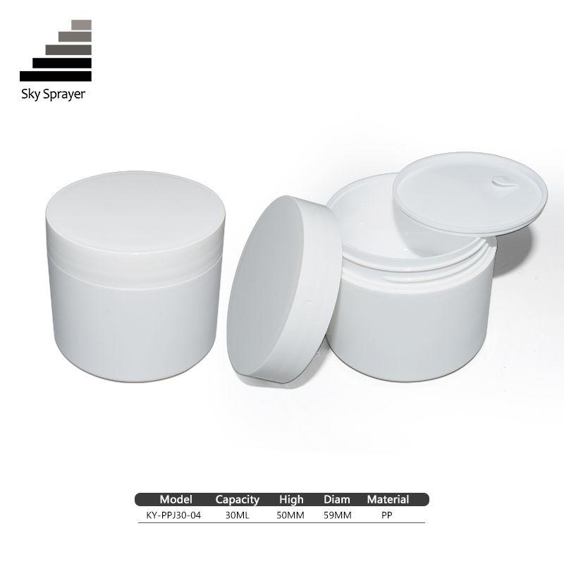 30ML PP Plastic White Cosmetic Packaging Cream Jars