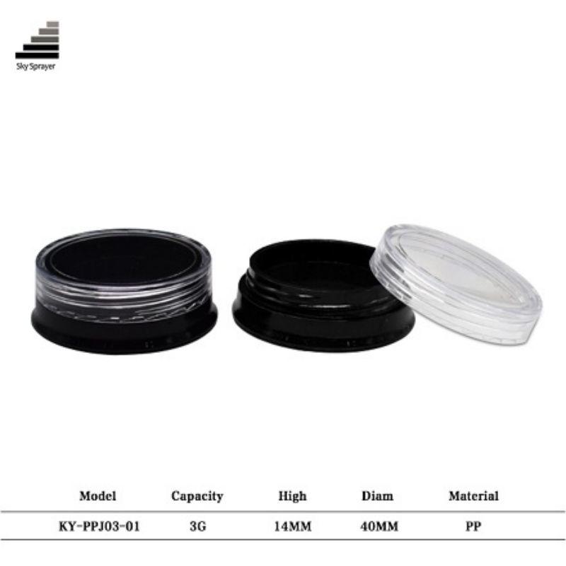 3ML Black PP Cosmetic Container Jar 