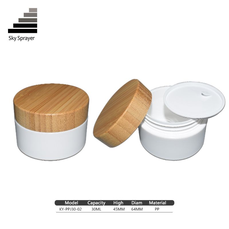 30ML PP Plastic Cosmetic Bamboo Cream Jar