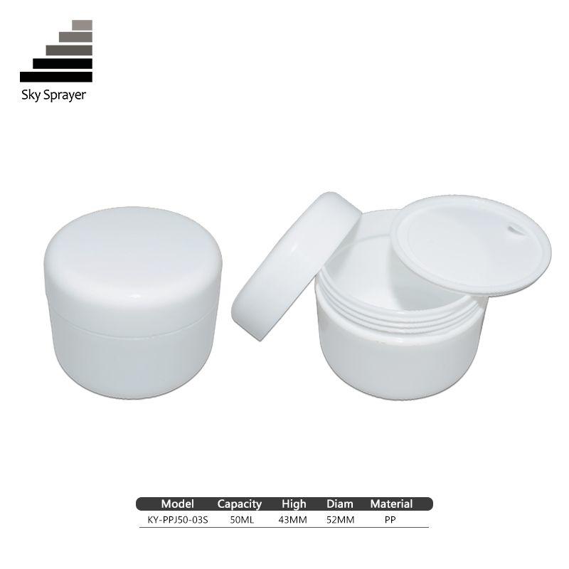 White screw plastic cans for cosmetic containers