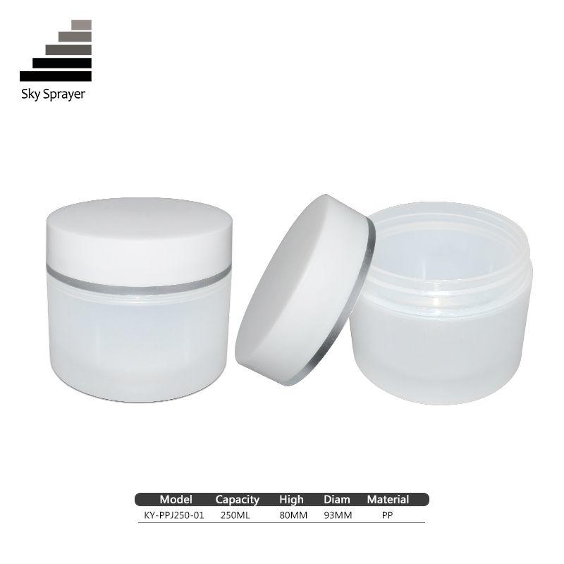White Body Care 250ml Plastic PP Cosmetic Jar