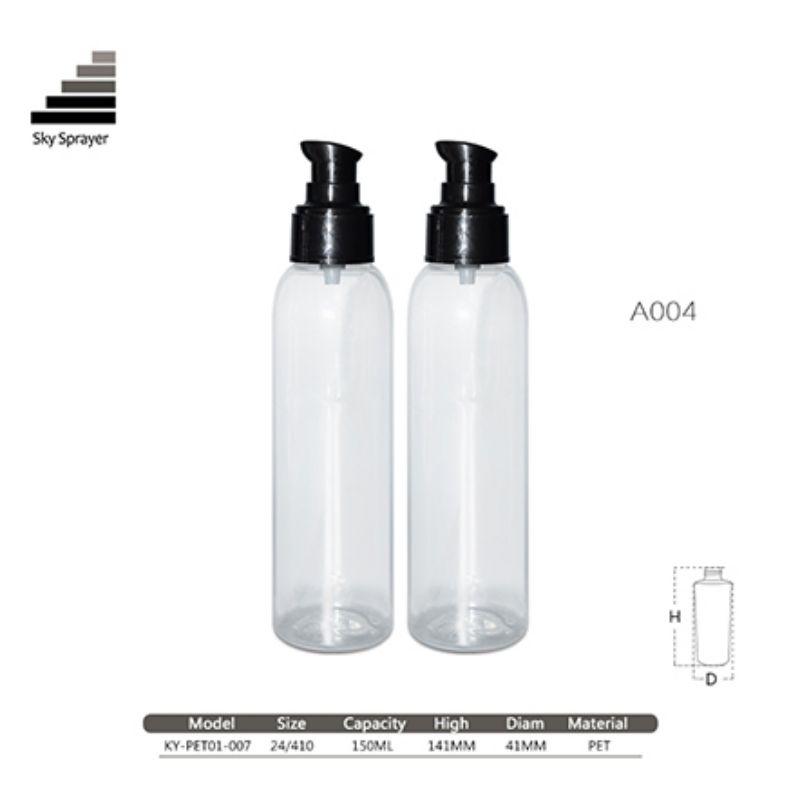 Transparent 150ML PET Bottle With 24/410 Cream Pump