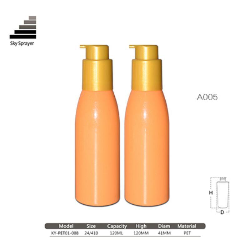 Orange 120ML PET Bottle With 24/410 Cream Pump