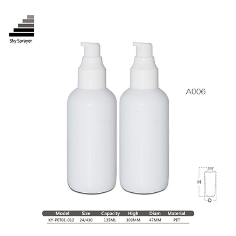 135ML White PET Bottle With 24/410 Cream Pump