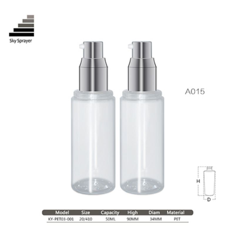 50ML PET Bottle With 20/410 Cream Pump