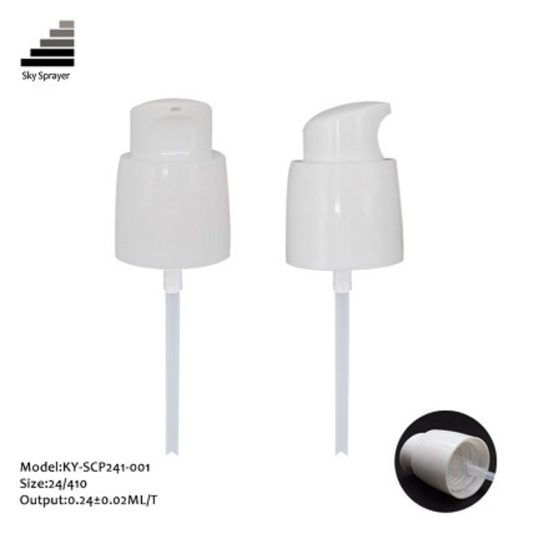 24/410 White Double Wall Treatment Pump for Cosmetics