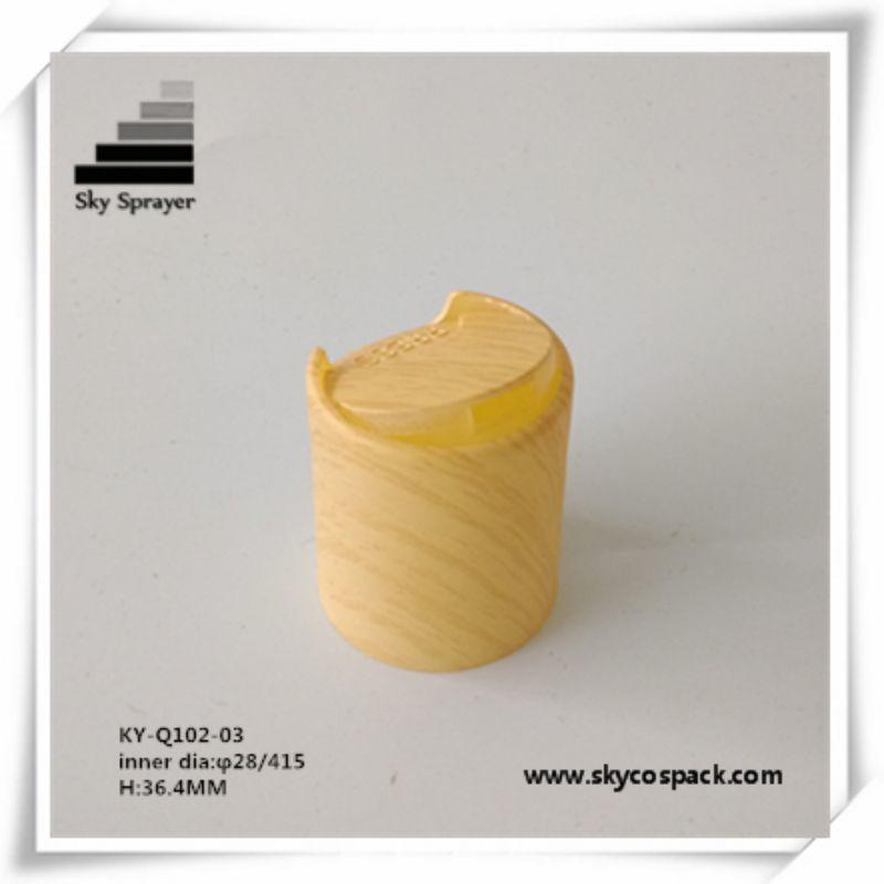 PP Cap Bamboo Wooden Disc Top Cap For Plastic Bottle