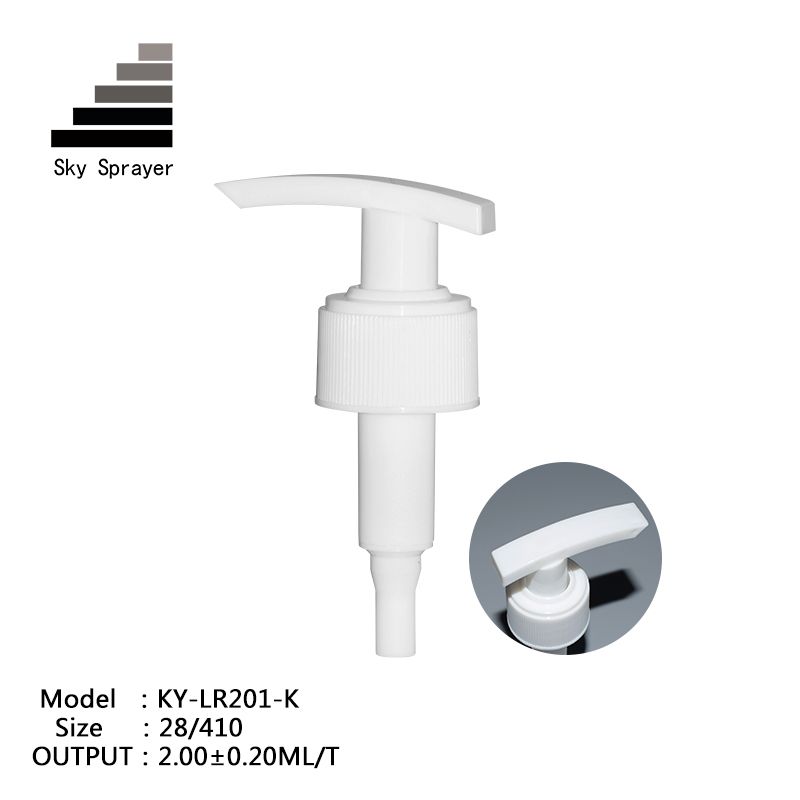 28/410 White PP Plastic Ribbid Wall Lotion Pump