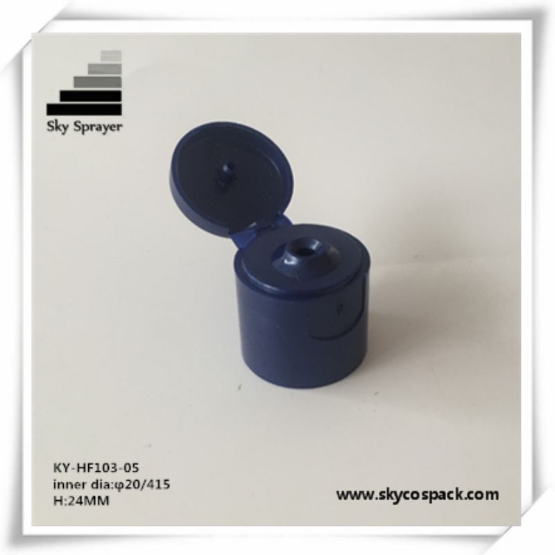 Black Plastic  Flip Top Cap For Cosmetic Bottle