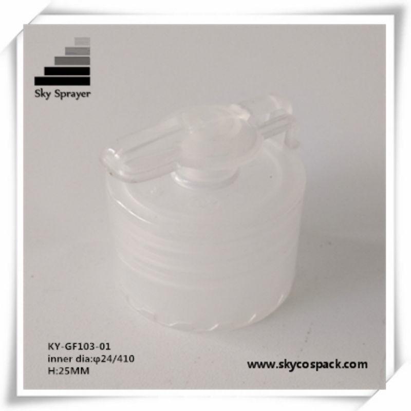 24/410 Transparent Flip Top Cap For Cosmetic Bottle