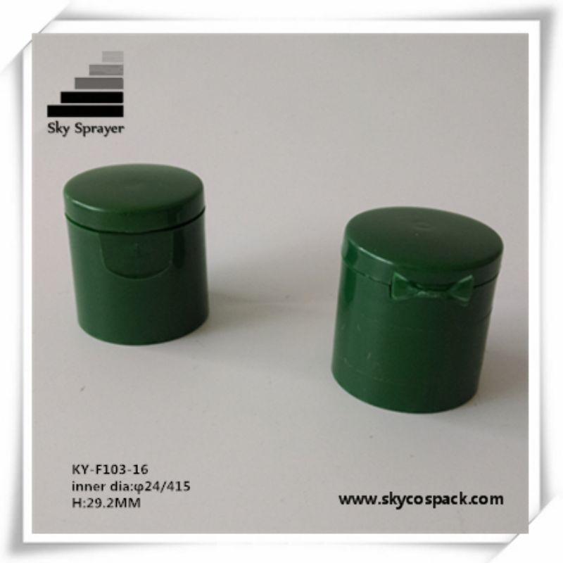 Green PP Plastic Cosmetic Flip Top Cap