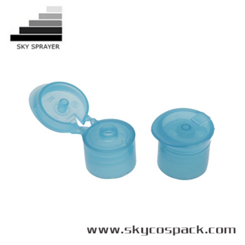 Transparent Blue Cap Plastic Flip Top Cap For Bottle