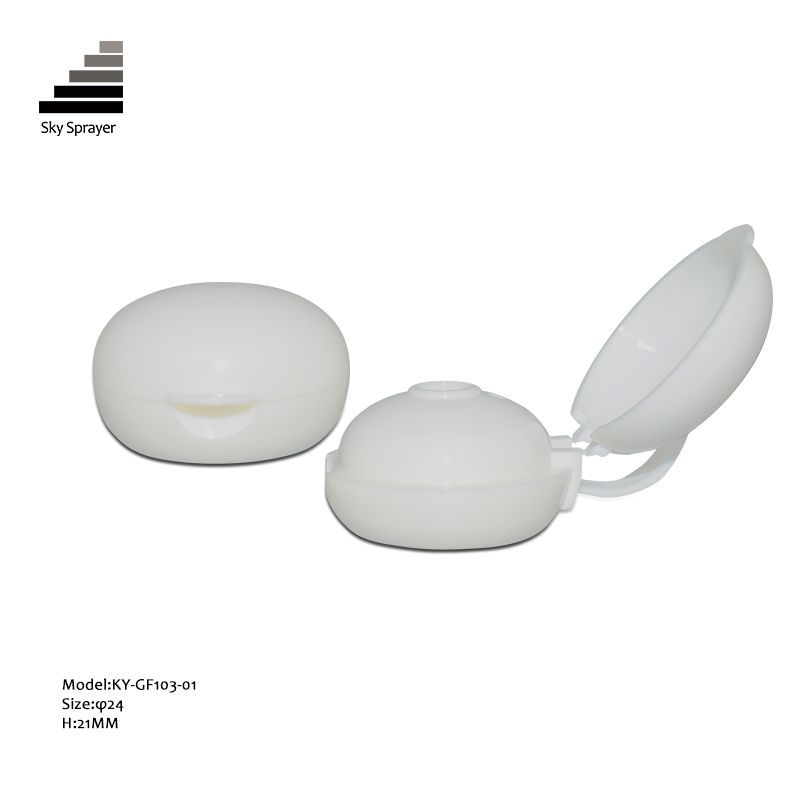 White PP Plastic Cosmetic Flip Top Cap For Bottle