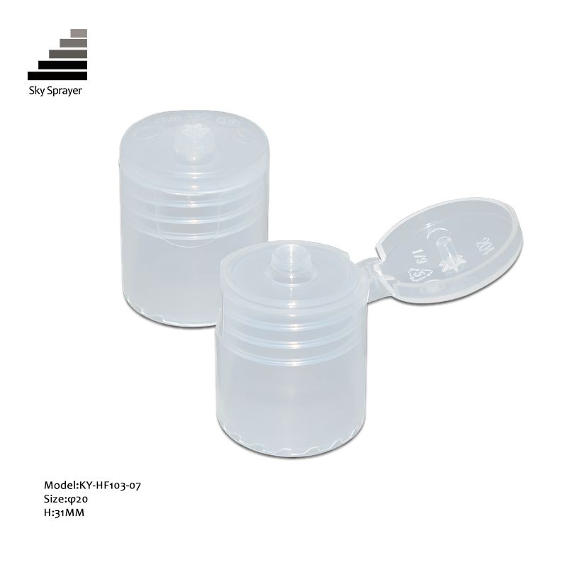 Transparent PP Plastic Cosmetic Flip Top Cap