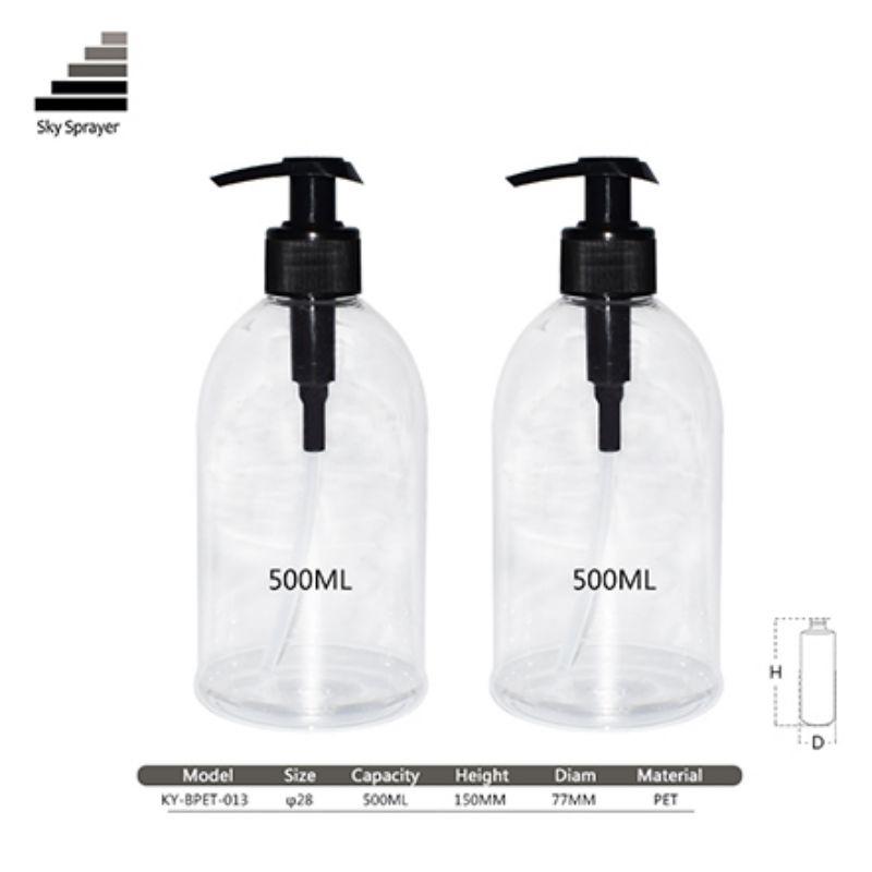 500ml cosmetic packaging  PET plastic bottle 