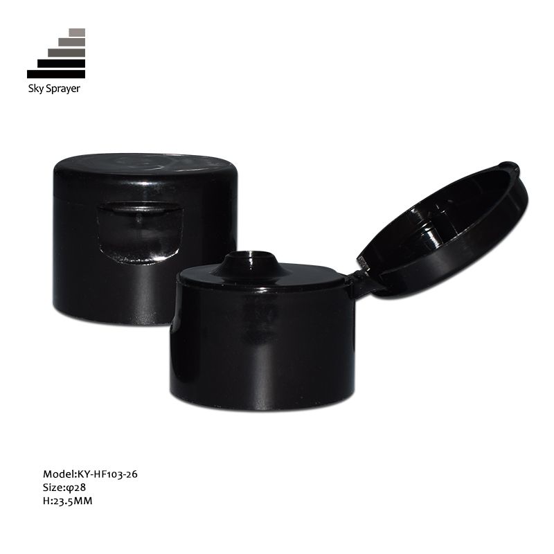 Black Smooth Wall Plastic Flip Top Cap