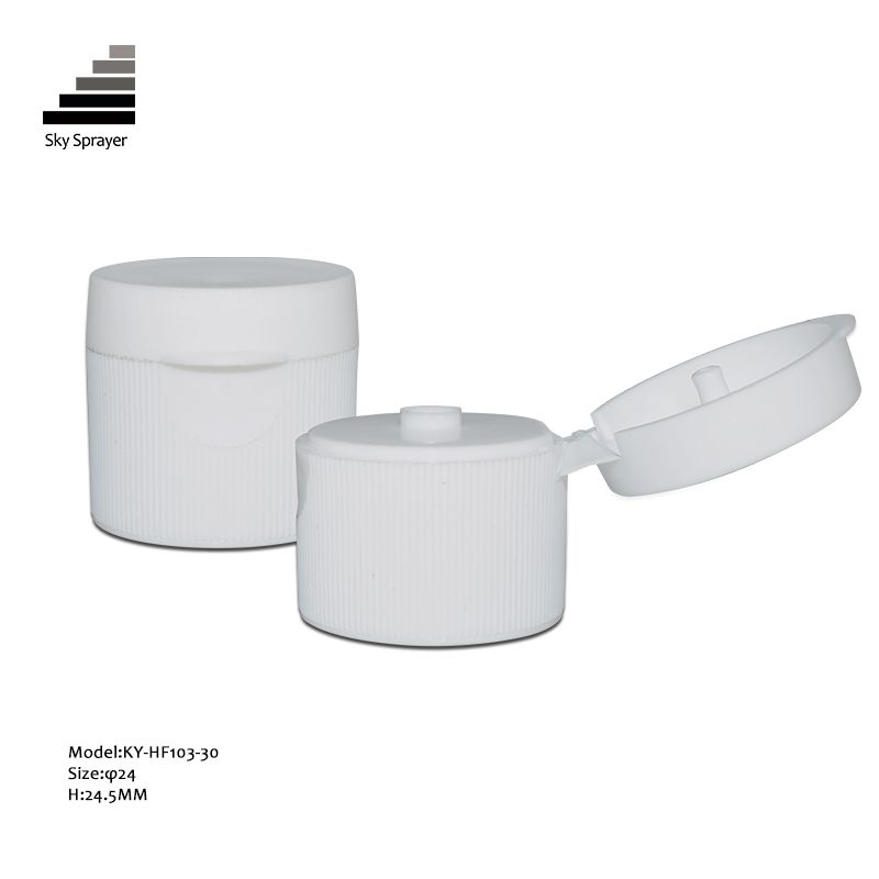 24MM White Flip Top Cap Ribbid Wall Cap