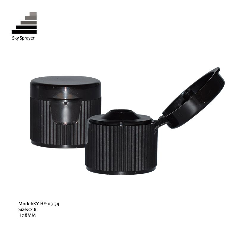 18MM Black Flip Top Cap for Bottle