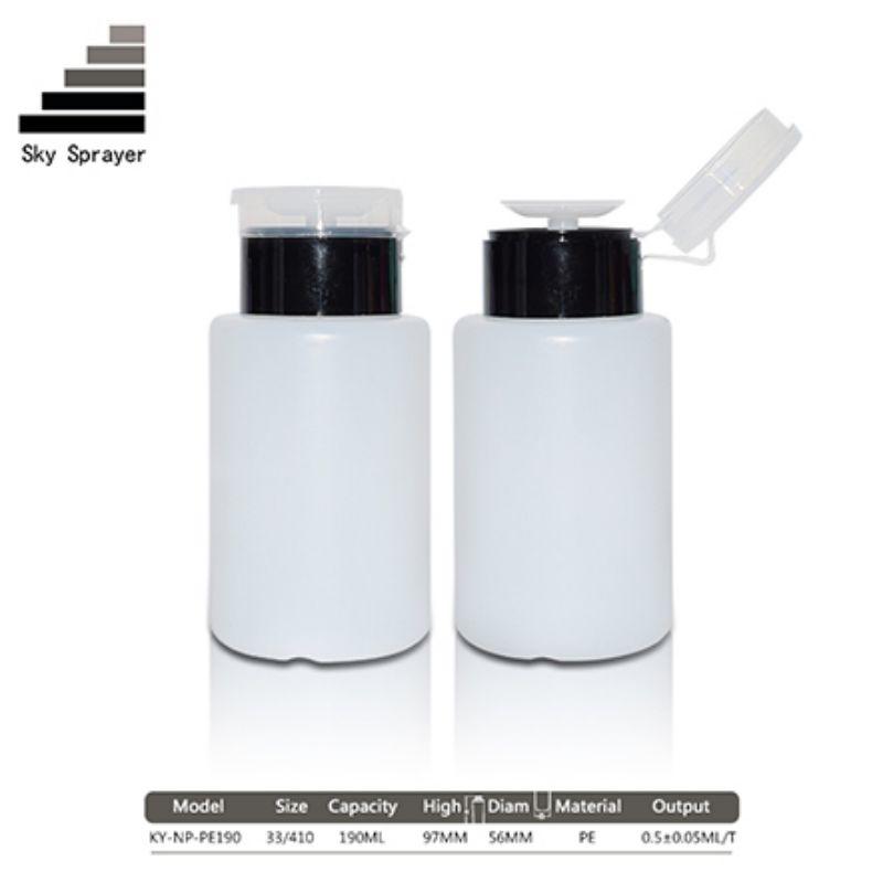 190ml Cosmetic Plastic Nail Polish Remover Pump Dispenser Bottle