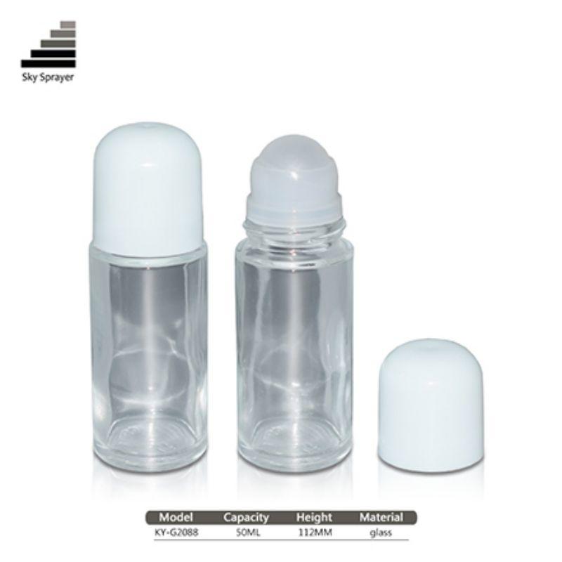 50ml Clear Glass essential oil roll on bottle 
