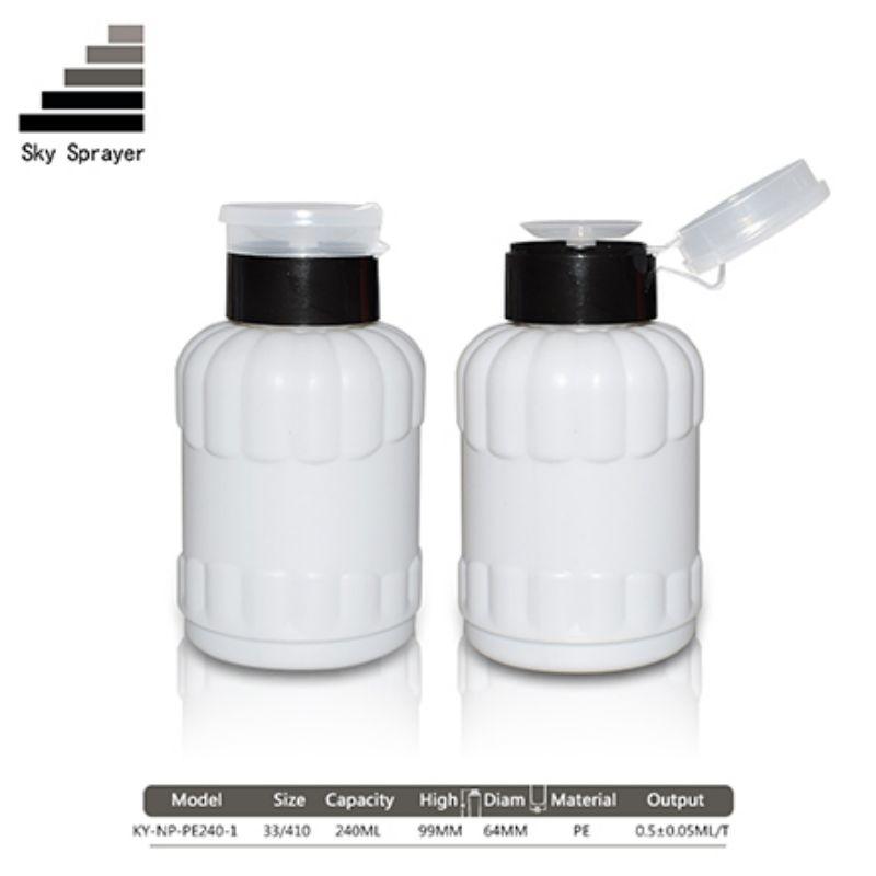 240ml Cosmetic Plastic Nail Polish Remover Pump Dispenser Bottle