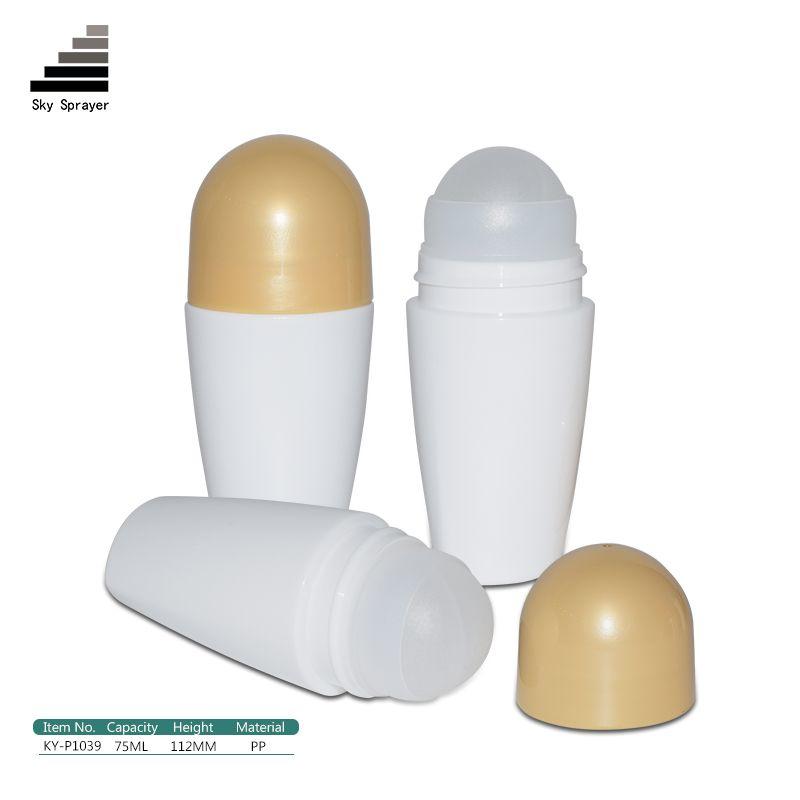 75ML fancy cosmetic empty deodorant plastic roll on bottle
