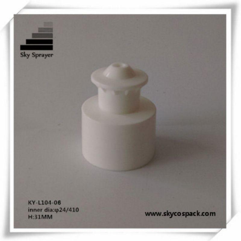 KY-L104-06Non spill dishwashing liquid bottle plastic cap push pull cap