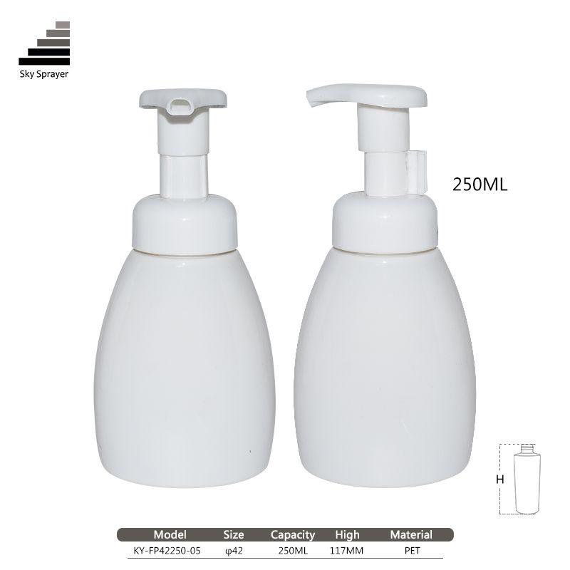 Clear white spray pump plastic for washing 250ml bottle