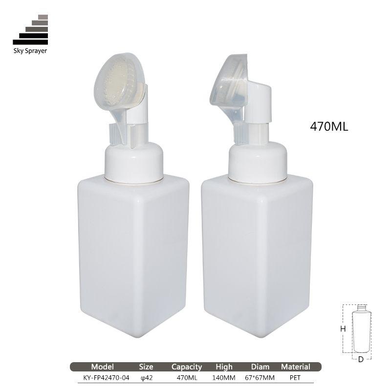 470ml pet square liquid soap dispenser foam bottle for cleaning