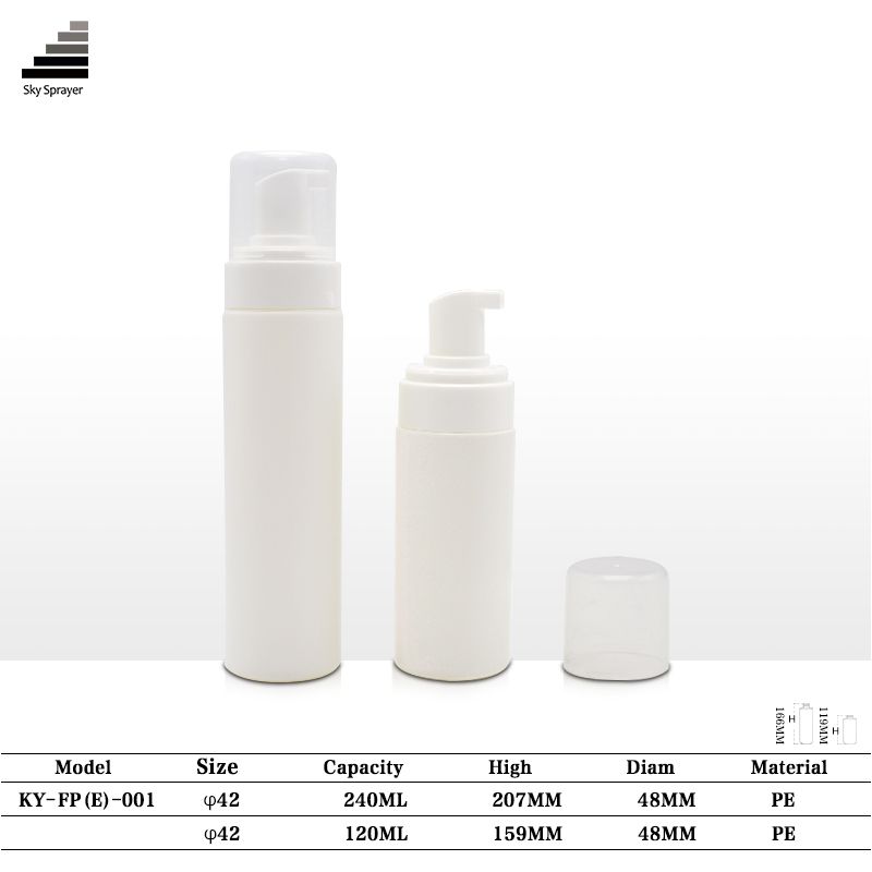 120ml 240ml cosmetic facial wash plastic mousse foaming remover bottle with pump