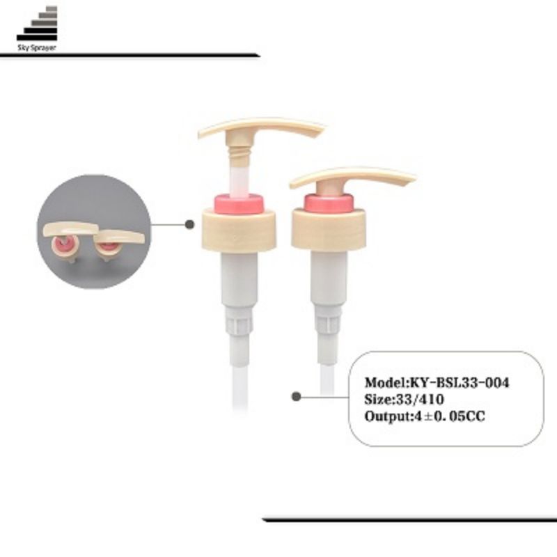 32mm lotion pump dispenser with yellow