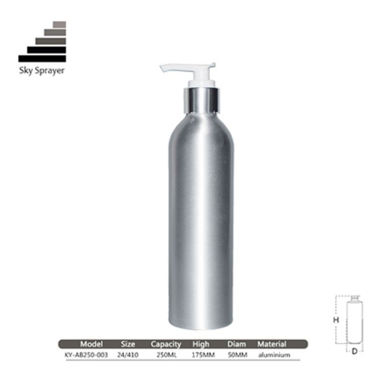 Good Reputation Exquisite 250ml Aluminum Cosmetics Package Bottle