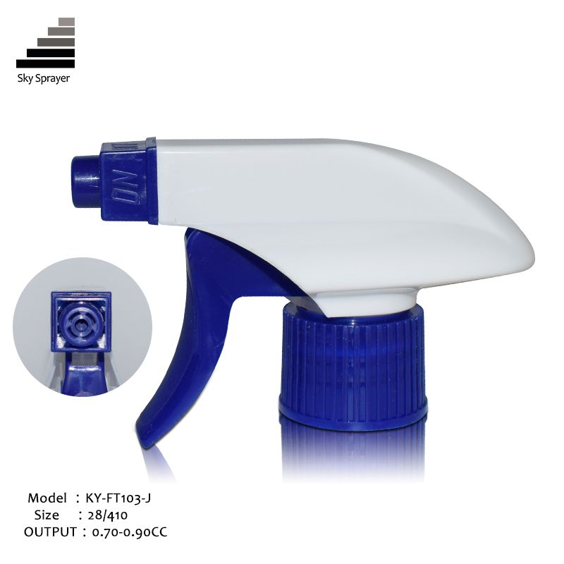 Spray trigger custom color pump plastic chemical head spray trigger blue white 28410 foam trigger spray