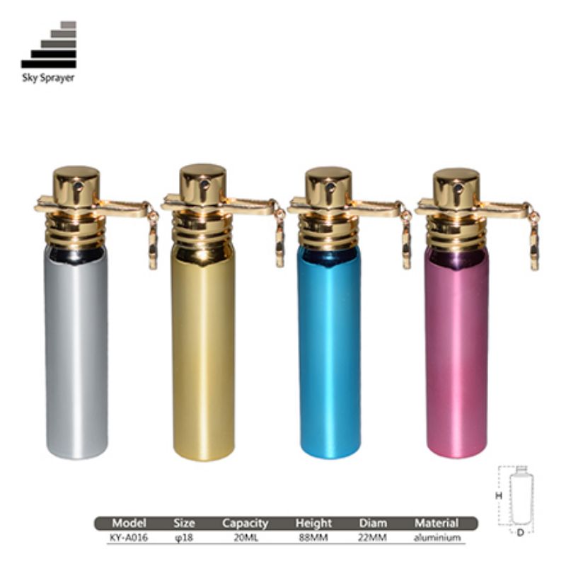 luxury  Coating silk printing shiny Perfume cosmetic aluminium bottles 