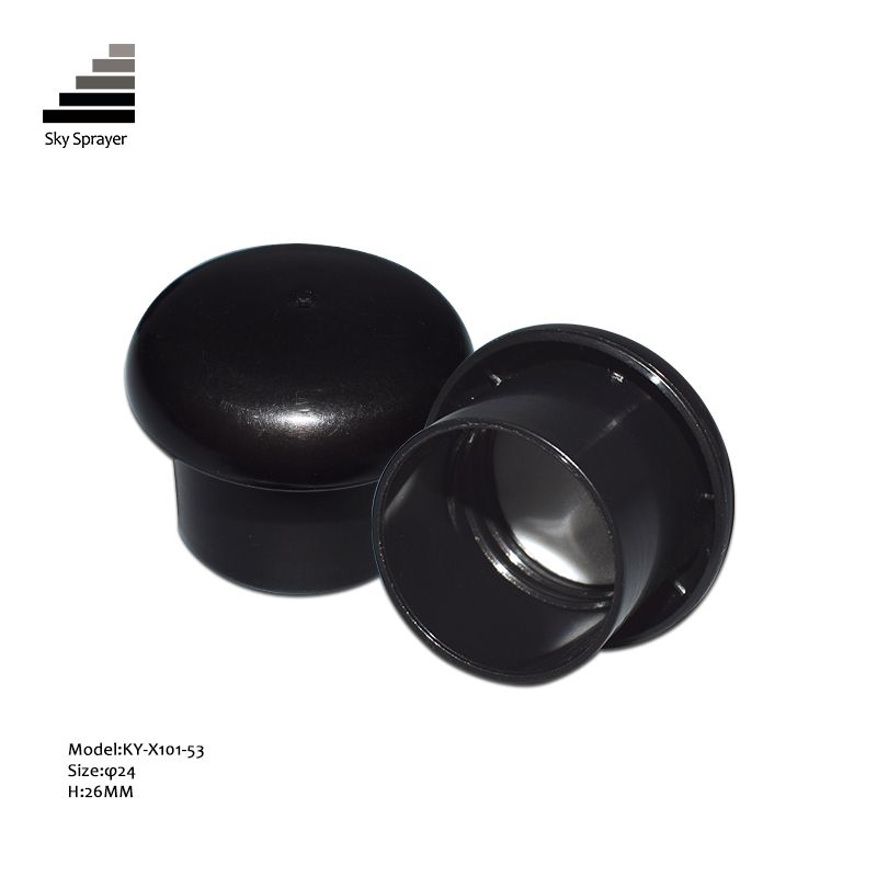 Black Mushroom Cap PP Plastic Screw Cap