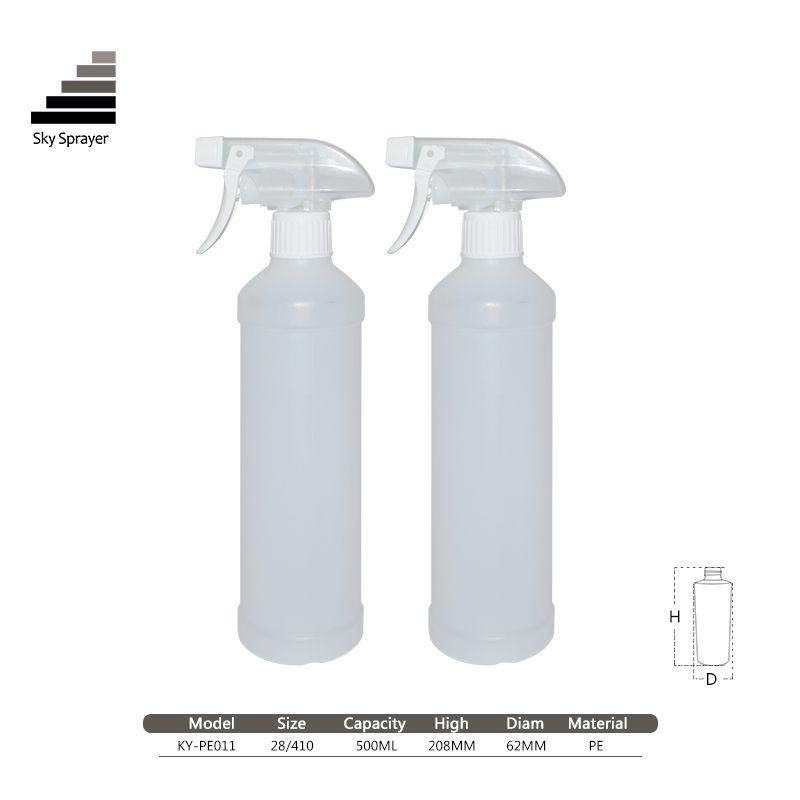 Custom transparent alchohol mist sprayer bottle 500ml pp plastic trogger spray